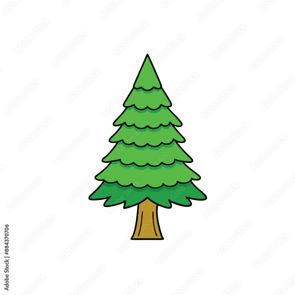 Charming Christmas tree vector art in cartoon clipart style, perfect for festive projects. Charming Christmas tree vector art in cartoon clipart style, perfect for festive projects.
