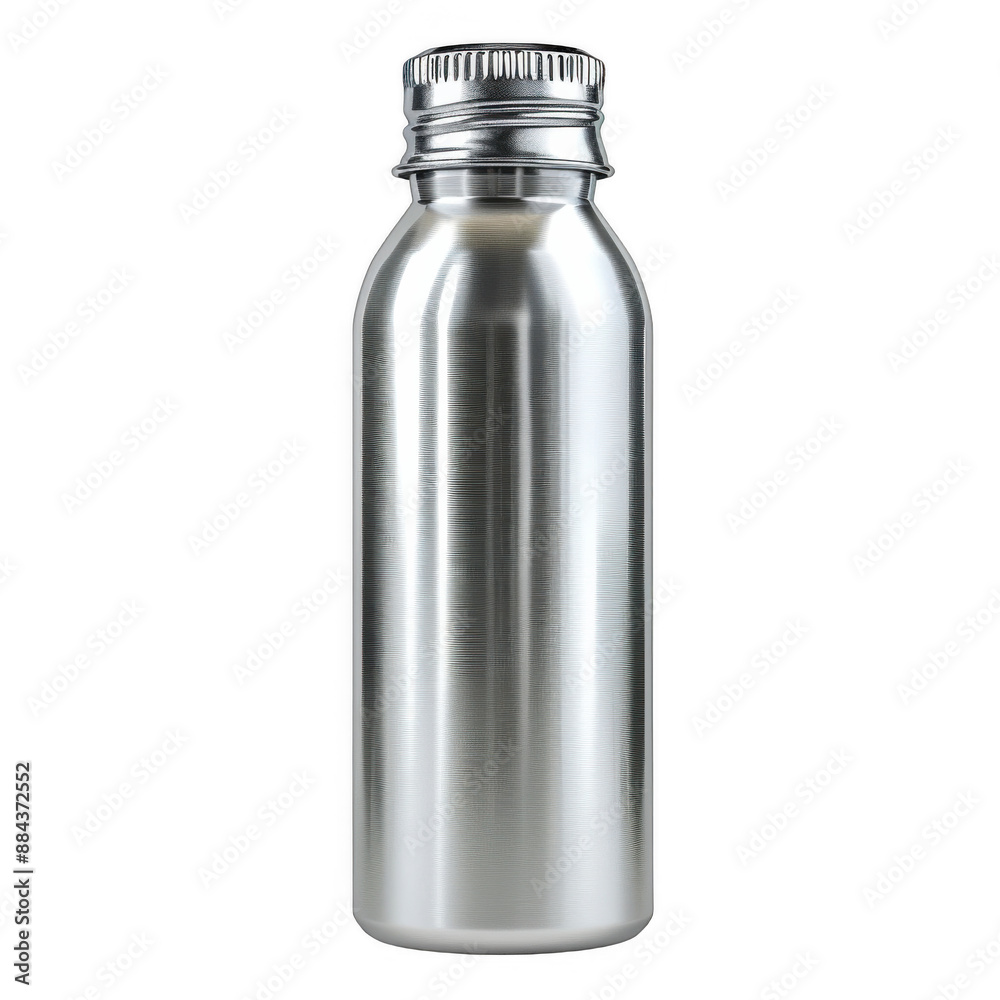 Silver Aluminum Bottle with Screw Cap Silver Aluminum Bottle with Screw Cap