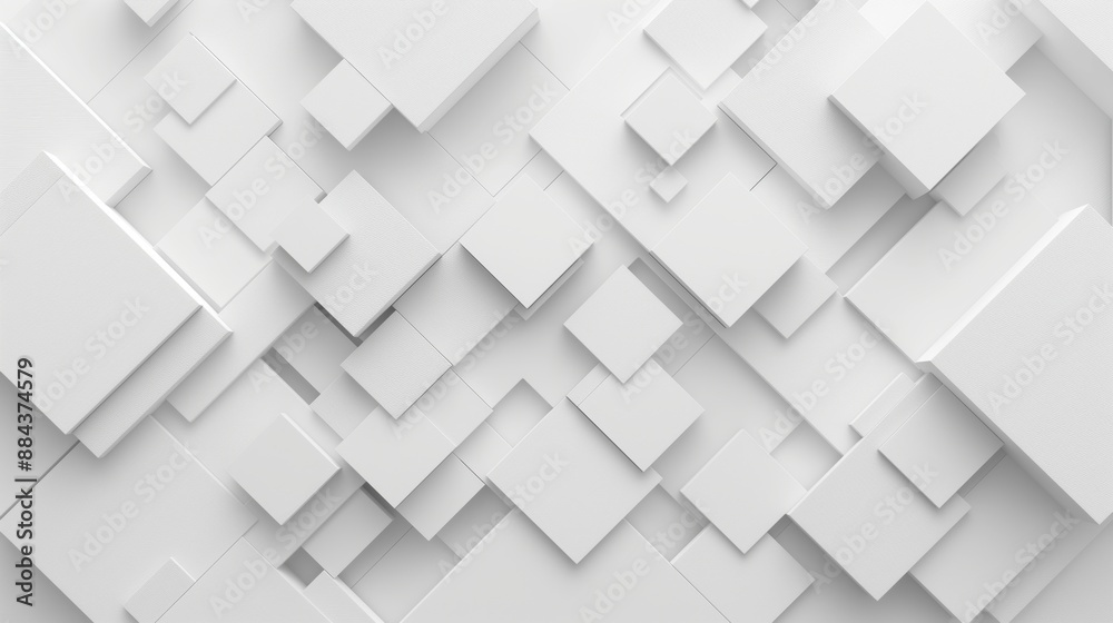 3D White Geometric Square Pattern Background 3D White Geometric Square Pattern Background