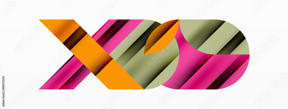 Circle and line geometric background. Round shapes with diagonal lines composition for wallpaper, banner, background or landing