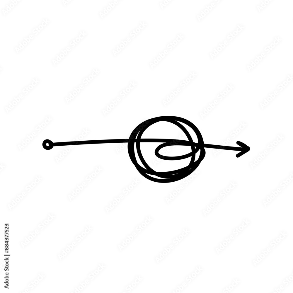 Tangled path arrow, Complex way illustration Tangled path arrow, Complex way illustration