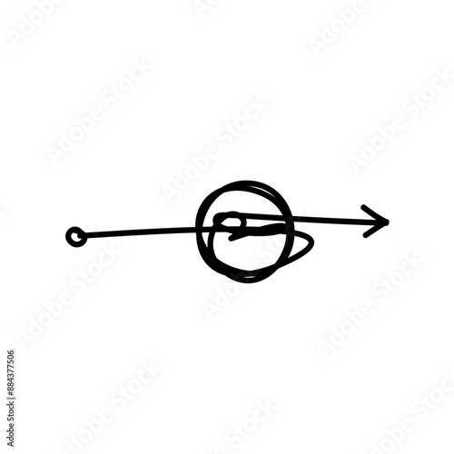 Tangled path arrow, Complex way illustration