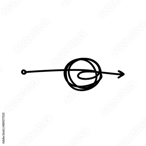 Tangled path arrow, Complex way illustration
