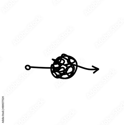 Tangled path arrow, Complex way illustration