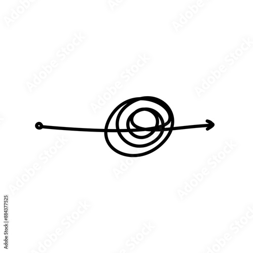 Tangled path arrow, Complex way illustration