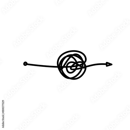 Tangled path arrow, Complex way illustration