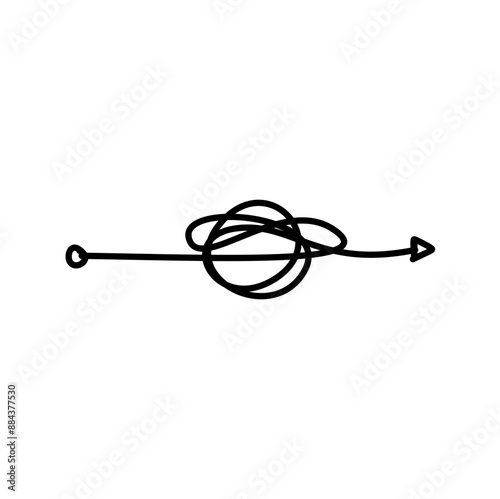 Tangled path arrow, Complex way illustration