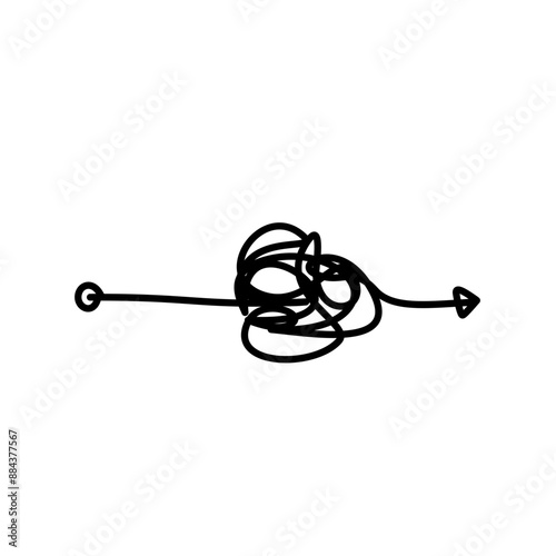 Tangled path arrow, Complex way illustration