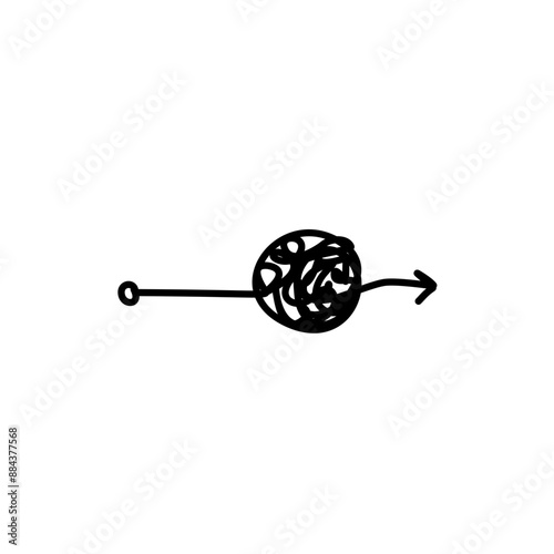 Tangled path arrow, Complex way illustration