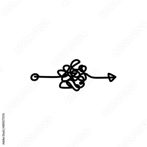 Tangled path arrow, Complex way illustration