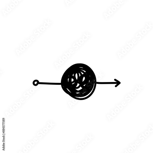 Tangled path arrow, Complex way illustration