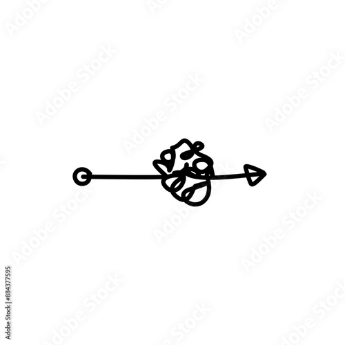 Tangled path arrow, Complex way illustration