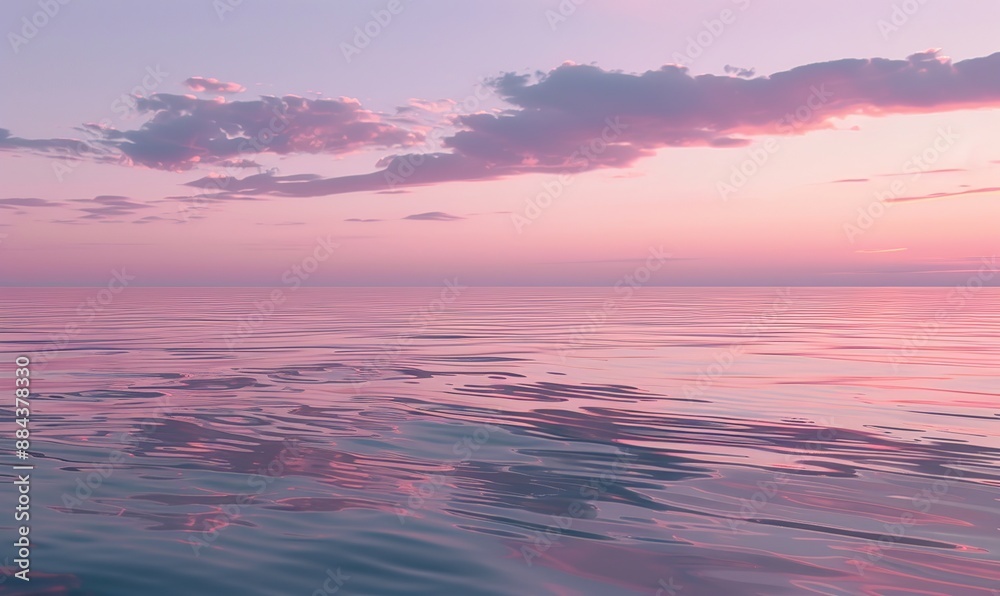 serene sunset over the ocean, with the sky painted in soft pink and purple hues and the calm water reflecting the colors serene sunset over the ocean, with the sky painted in soft pink and purple hues and the calm water reflecting the colors