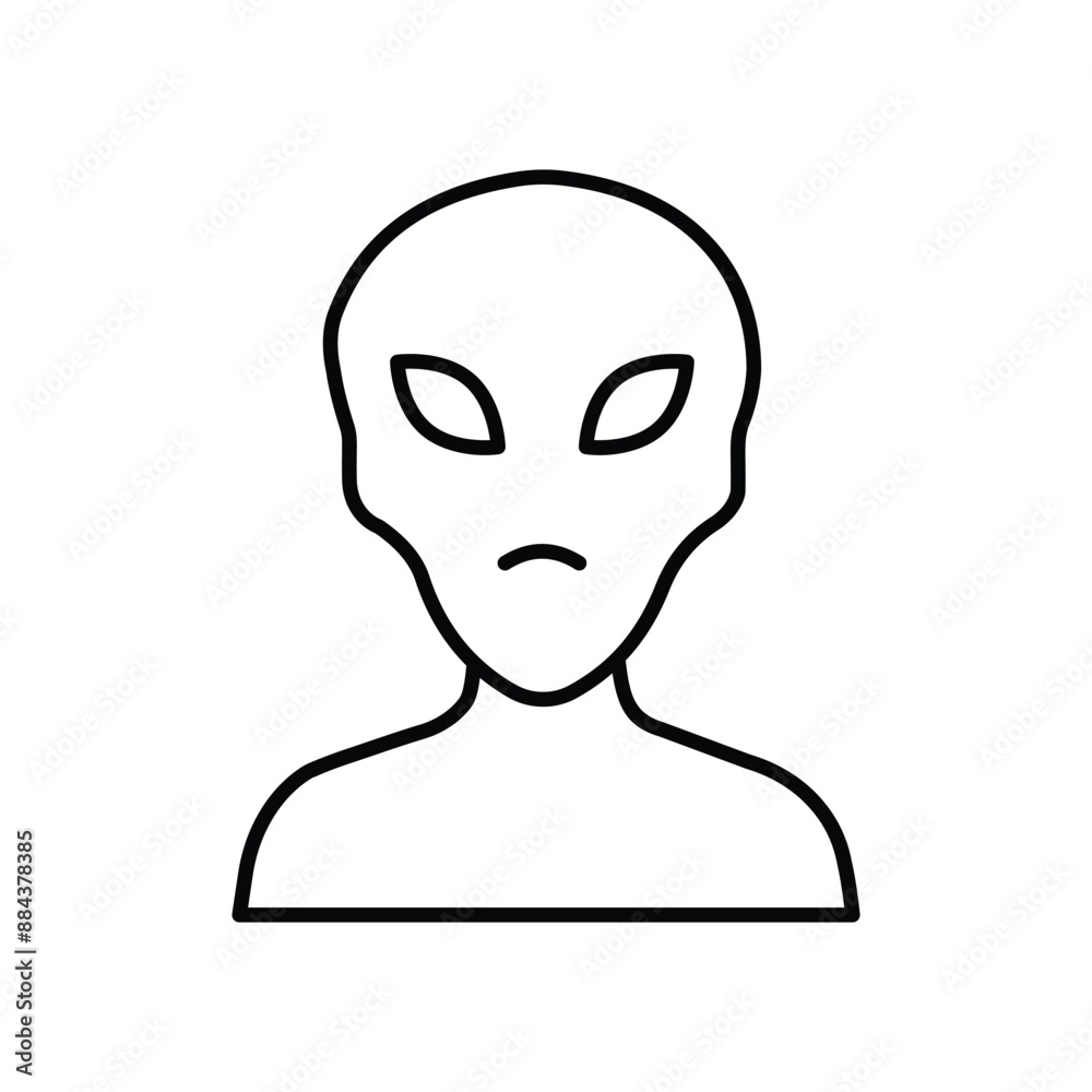 alien line icon with white background vector stock illustration alien line icon with white background vector stock illustration