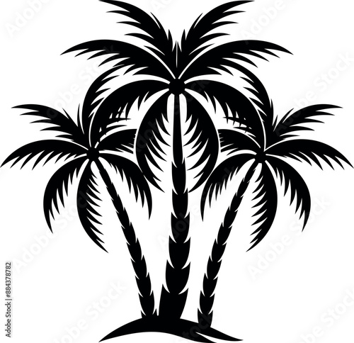 Palm tree silhouette. Silhouette vector tree