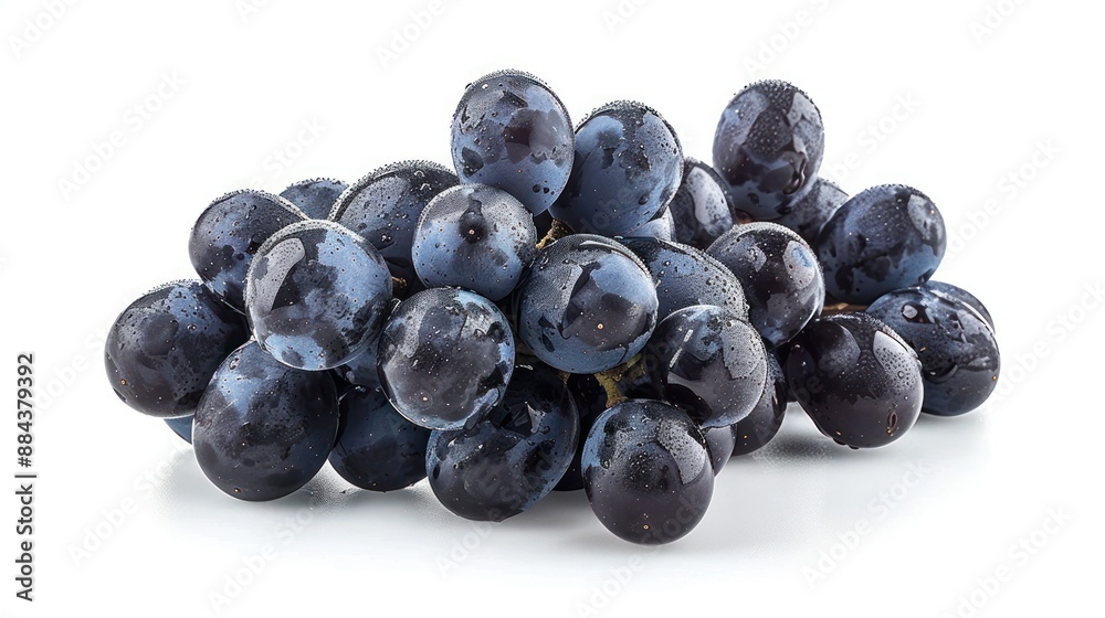 Fresh black grapes isolated on white background. Fresh black grapes isolated on white background.