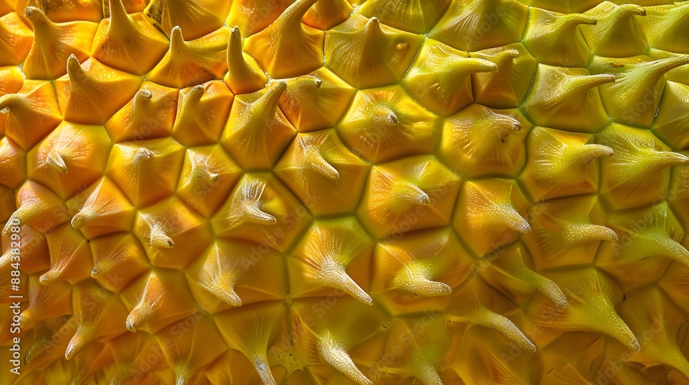 Natural fresh jackfruits fruit texture background. details pattern of ripe green yellow jackfruit peel with rough thorn skin surface with sunlight for fruit background, close up,selective focus. Natural fresh jackfruits fruit texture background. details pattern of ripe green yellow jackfruit peel with rough thorn skin surface with sunlight for fruit background, close up,selective focus.