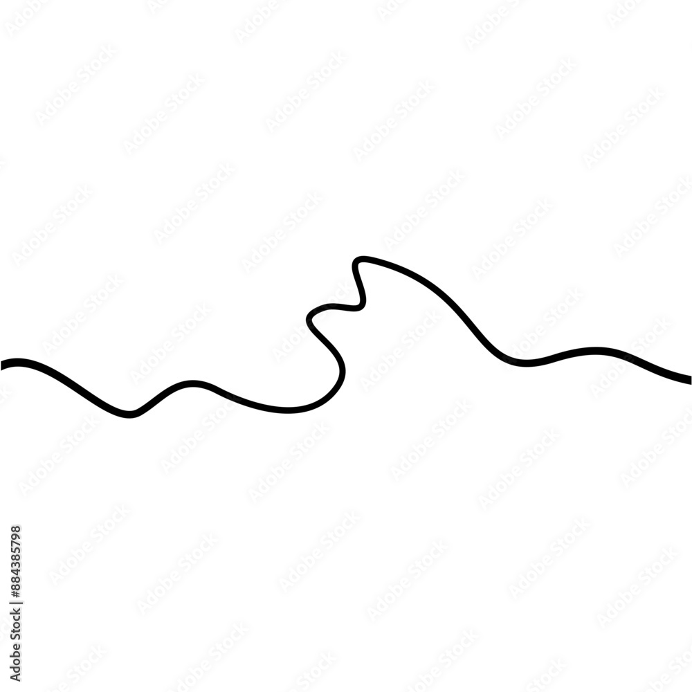 One Line Drawing Sea Wave One Line Drawing Sea Wave