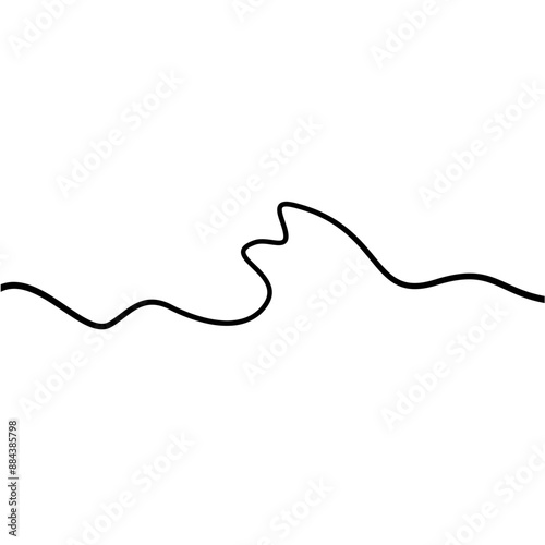 One Line Drawing Sea Wave