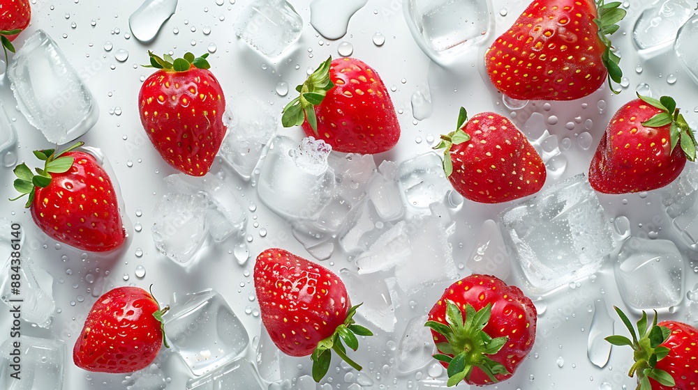 Fresh Strawberry on Clean and Clear Ice Water Background : Suitable for Be Used in Blog Posts, Social Media Posts or Website Content Related to Fruits and Vegetables. Fresh Strawberry on Clean and Clear Ice Water Background : Suitable for Be Used in Blog Posts, Social Media Posts or Website Content Related to Fruits and Vegetables.