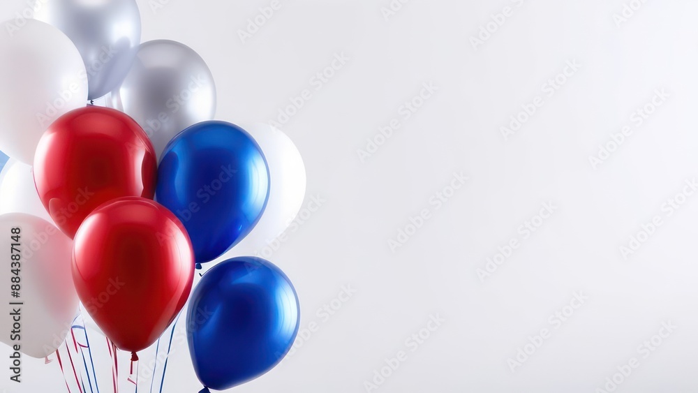 Abstract flowing waves with balloons on white background with beautiful bokeh and with copy space Abstract flowing waves with balloons on white background with beautiful bokeh and with copy space