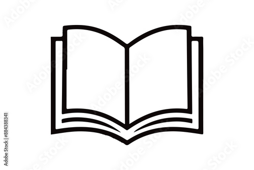 Open Book logo Silhouette vector Illustration