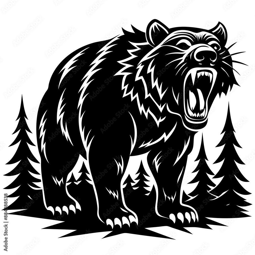 illustration of a bear,tiger, animal, vector, illustration of a bear,tiger, animal, vector,