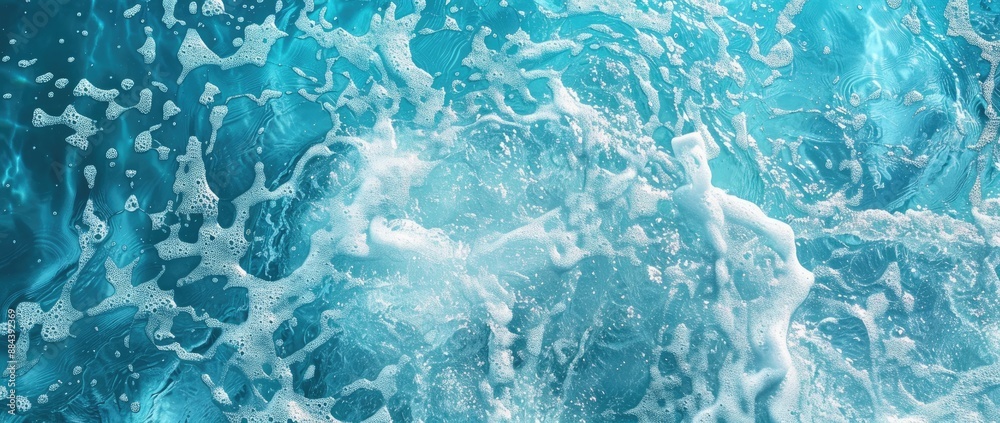 Obraz premium Close-Up of Ocean Water with Foamy Waves