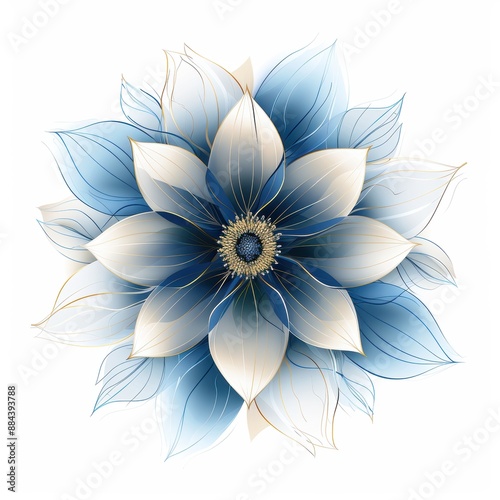 Abstract Blue And White Flower