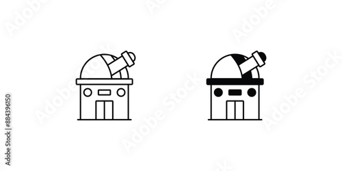 observatory set icon with white background vector stock illustration