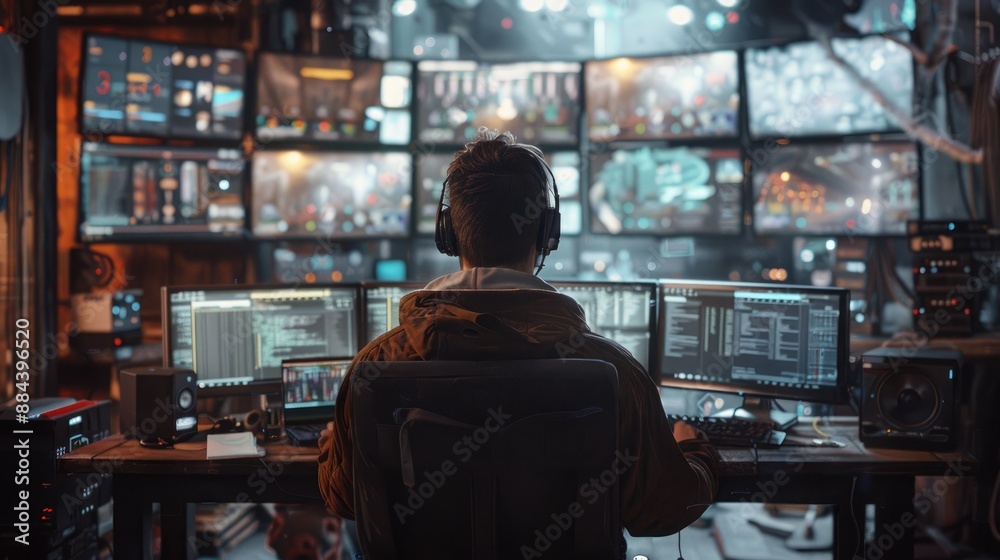 In the Zone: Programmer Coding in Multi-Monitor Workspace In the Zone: Programmer Coding in Multi-Monitor Workspace