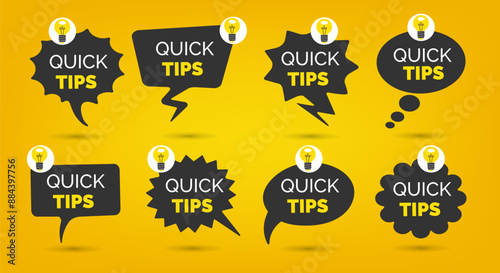 Quick tips helpful tricks emblem set