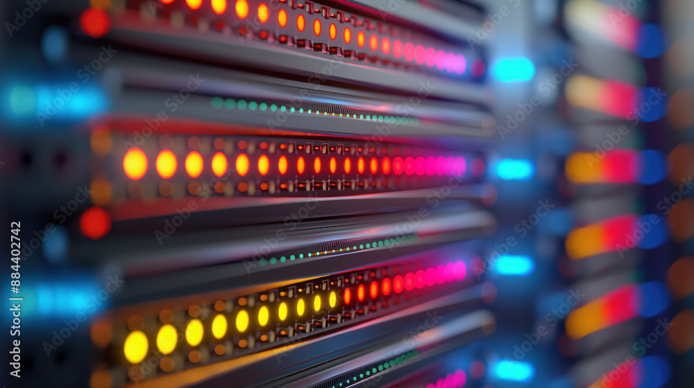 Server Rack with Colorful Lights Server Rack with Colorful Lights