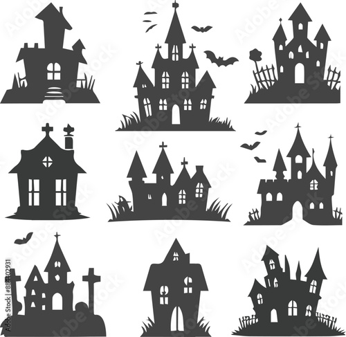 Wallpaper Mural Haunted House Halloween Vector Illustration Collection Torontodigital.ca