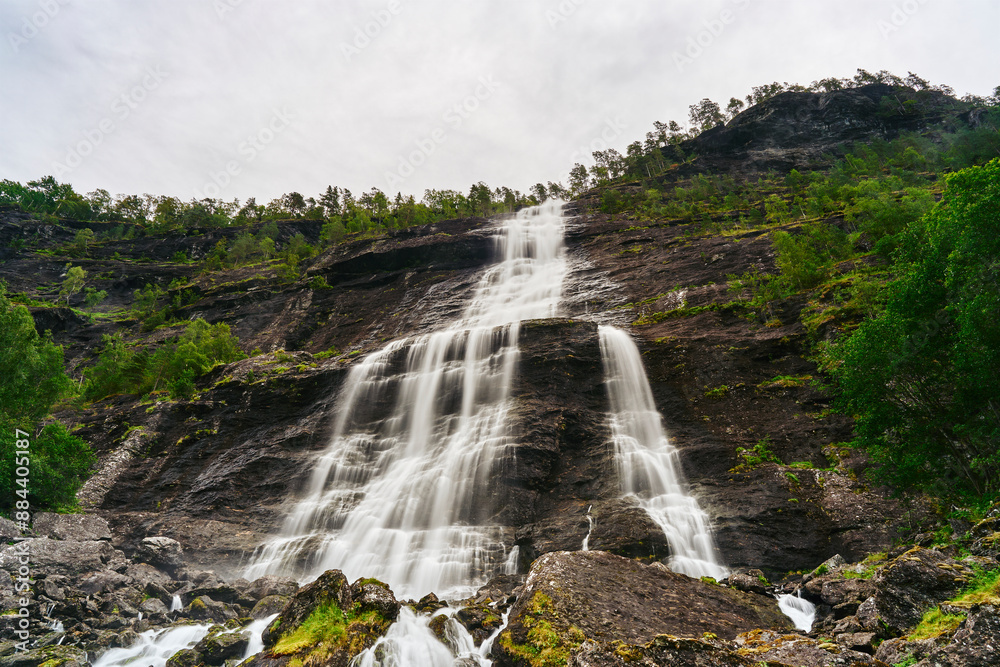 Obraz premium Aasafossen Waterfall by Skjolden in Luster, Western Norway.