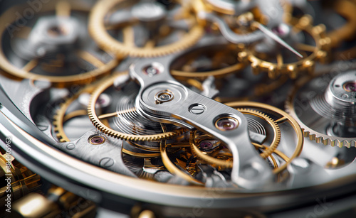 Wallpaper Mural Closeup of intricate watch gears and mechanisms in a luxury timepiece. Torontodigital.ca