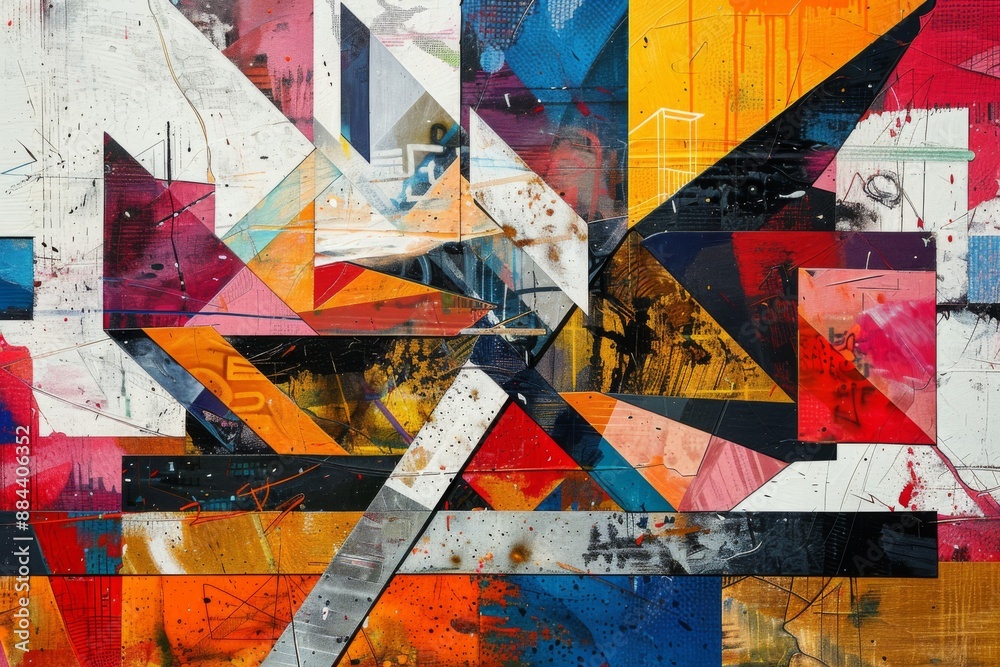 Abstract Geometric Composition in Vivid Colors Abstract Geometric Composition in Vivid Colors