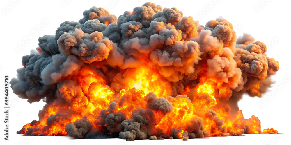 Explosion border isolated on transparent background - Generative AI ...