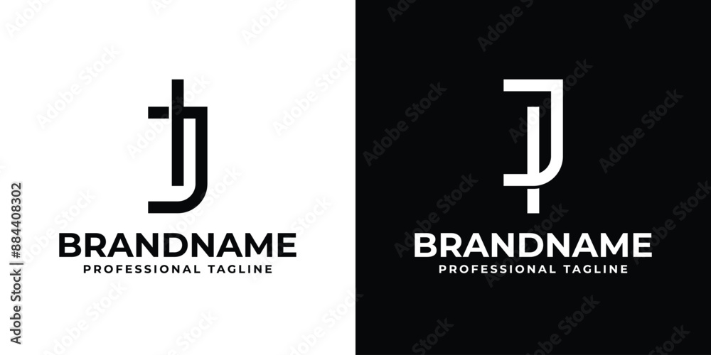 Fototapeta premium Letters JI and IJ Monogram Logo, suitable for any business with JI or IJ initials
