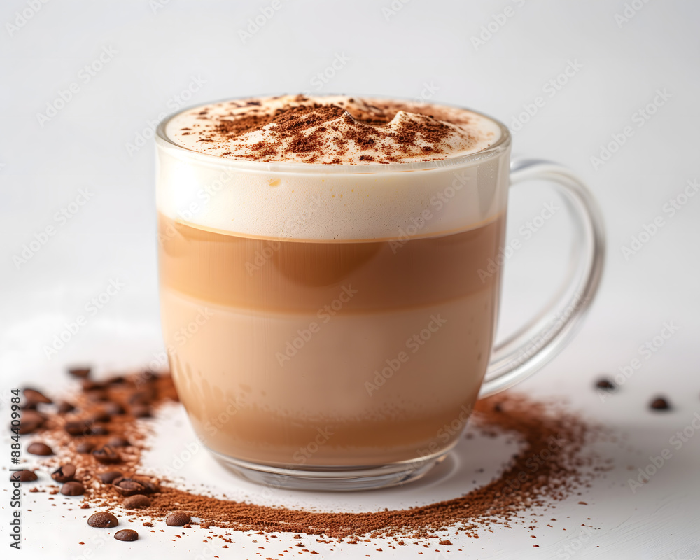 Delicious Cappuccino with Whipped Cream and Cocoa Powder Delicious Cappuccino with Whipped Cream and Cocoa Powder