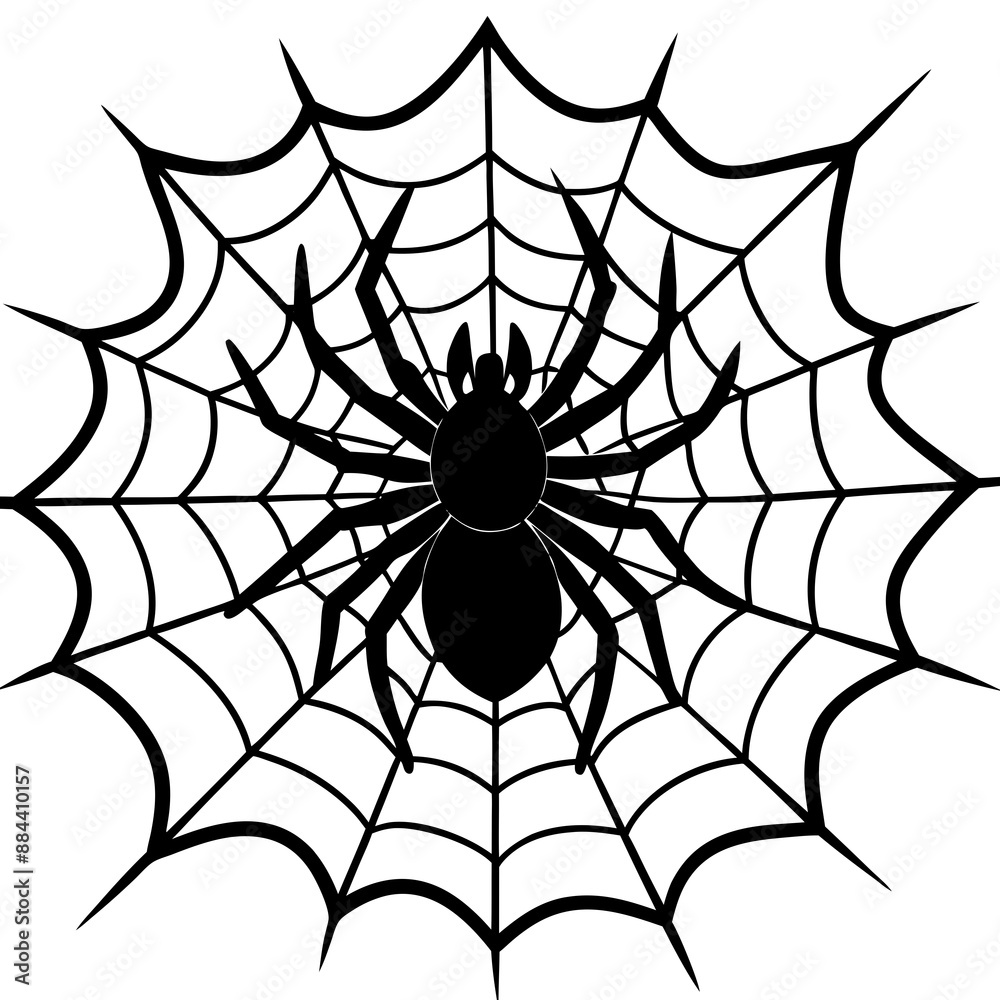 Fototapeta premium spider, web, halloween, insect, vector, illustration