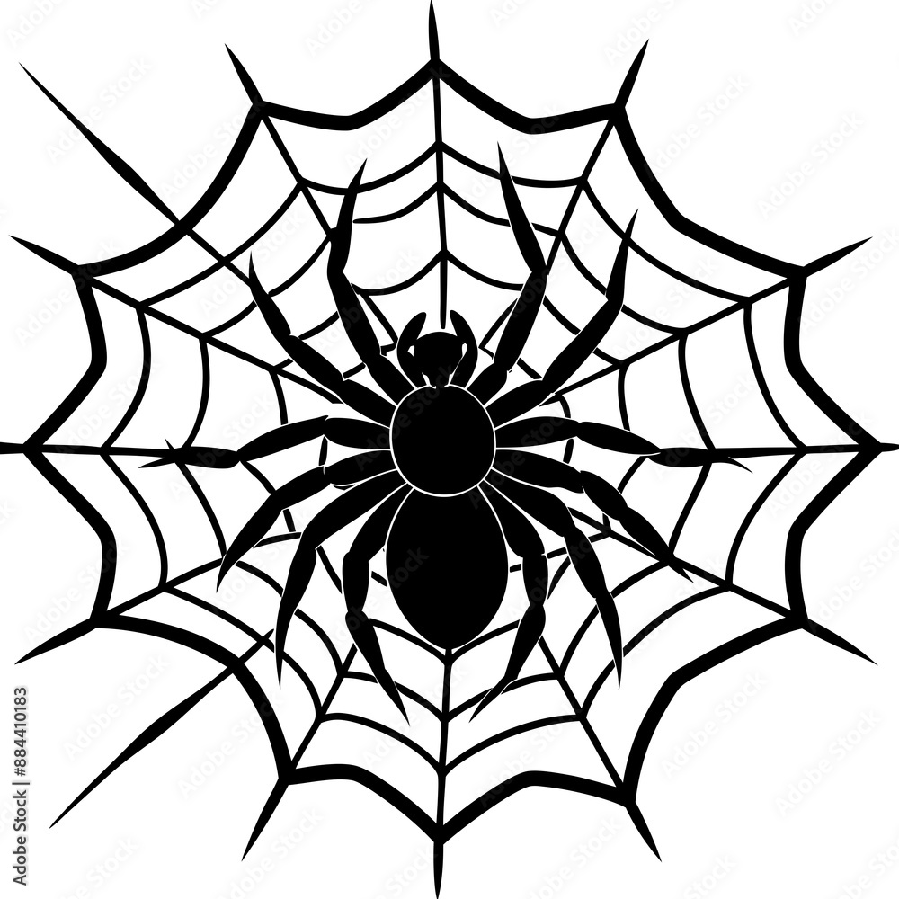 Obraz premium spider, web, halloween, insect, vector, illustration