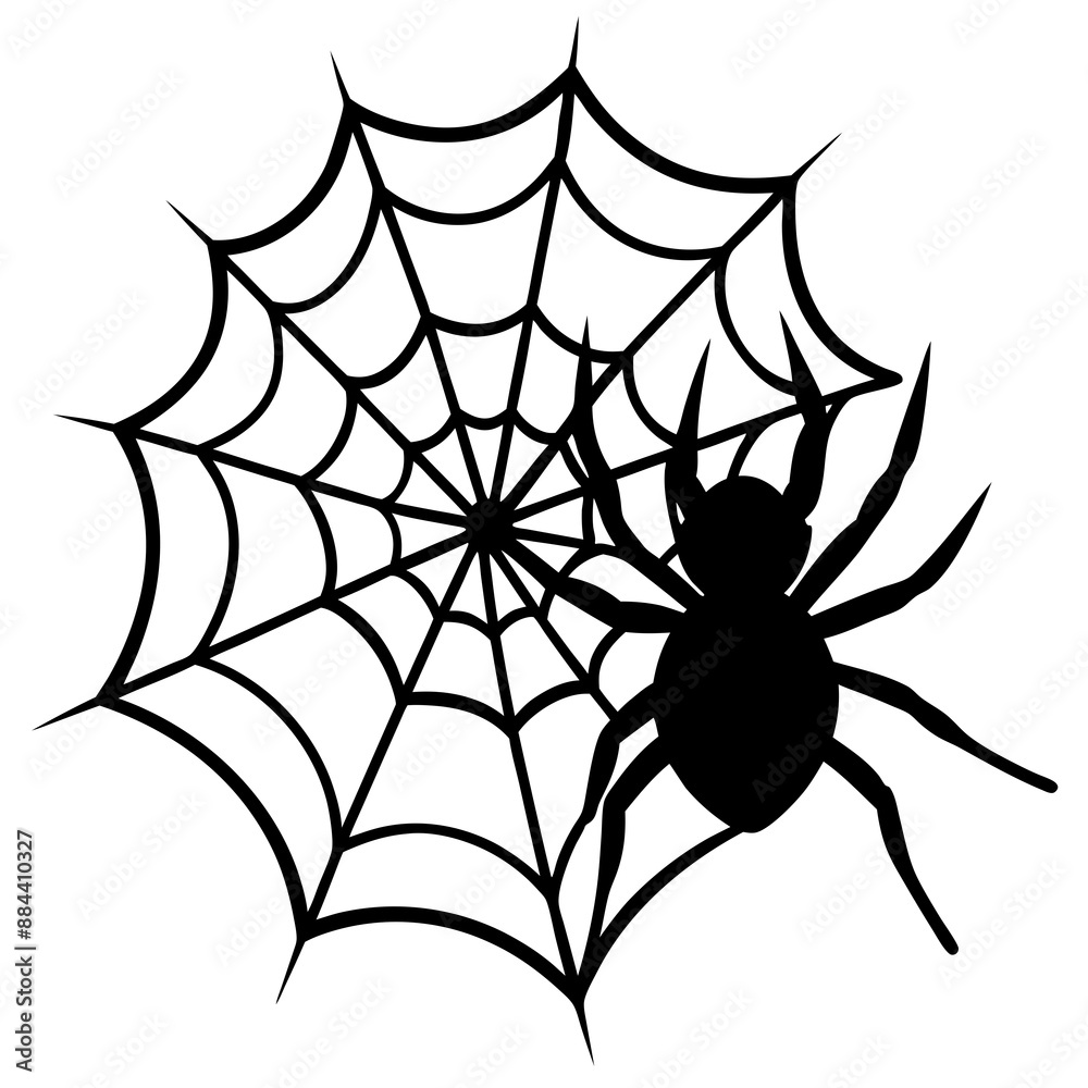 Obraz premium spider, web, halloween, insect, vector, illustration
