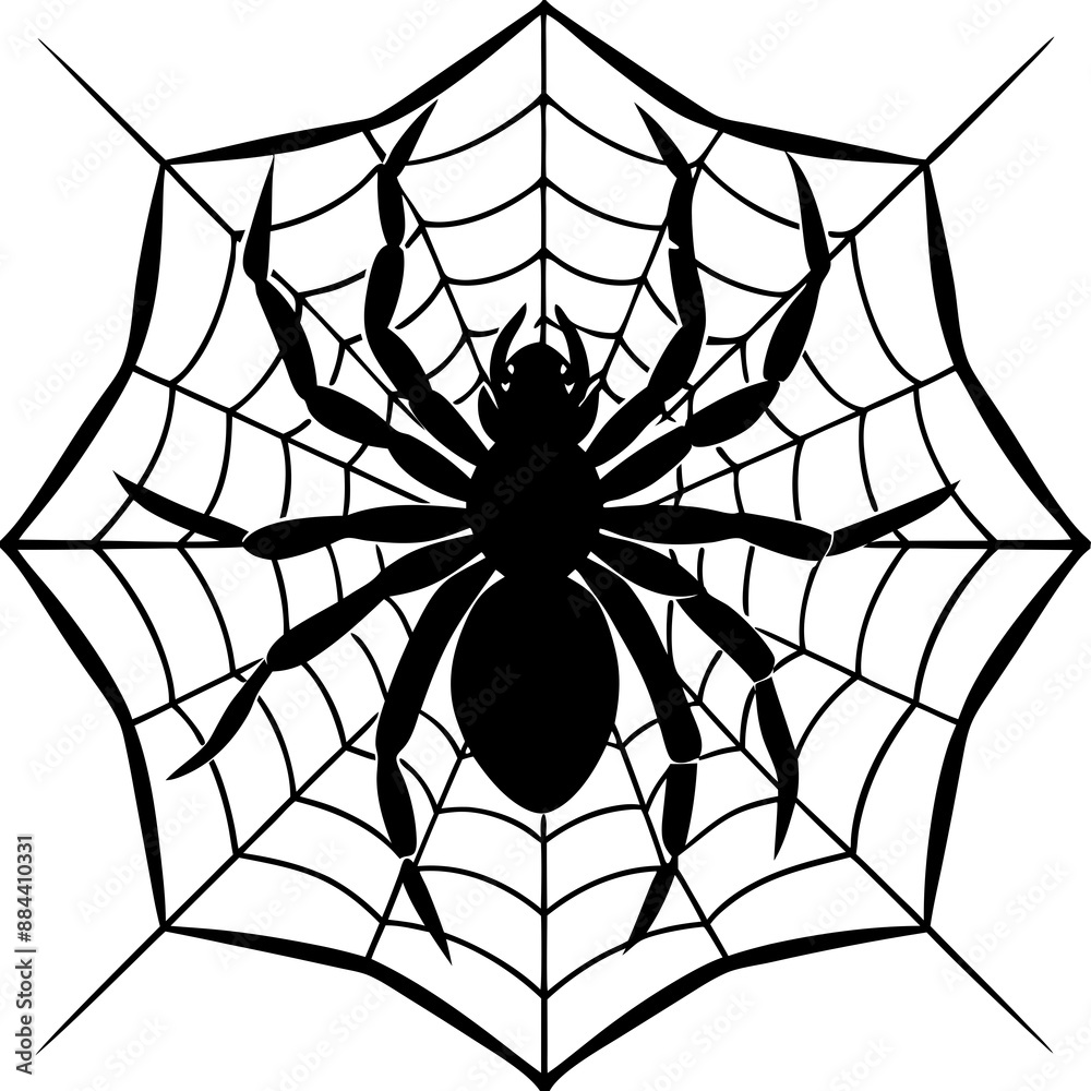 Fototapeta premium spider, web, halloween, insect, vector, illustration