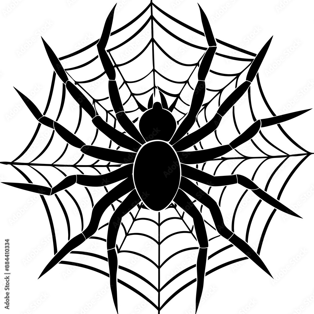 Obraz premium spider, web, halloween, insect, vector, illustration