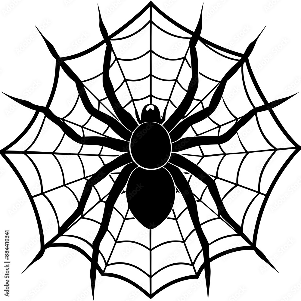 Obraz premium spider, web, halloween, insect, vector, illustration
