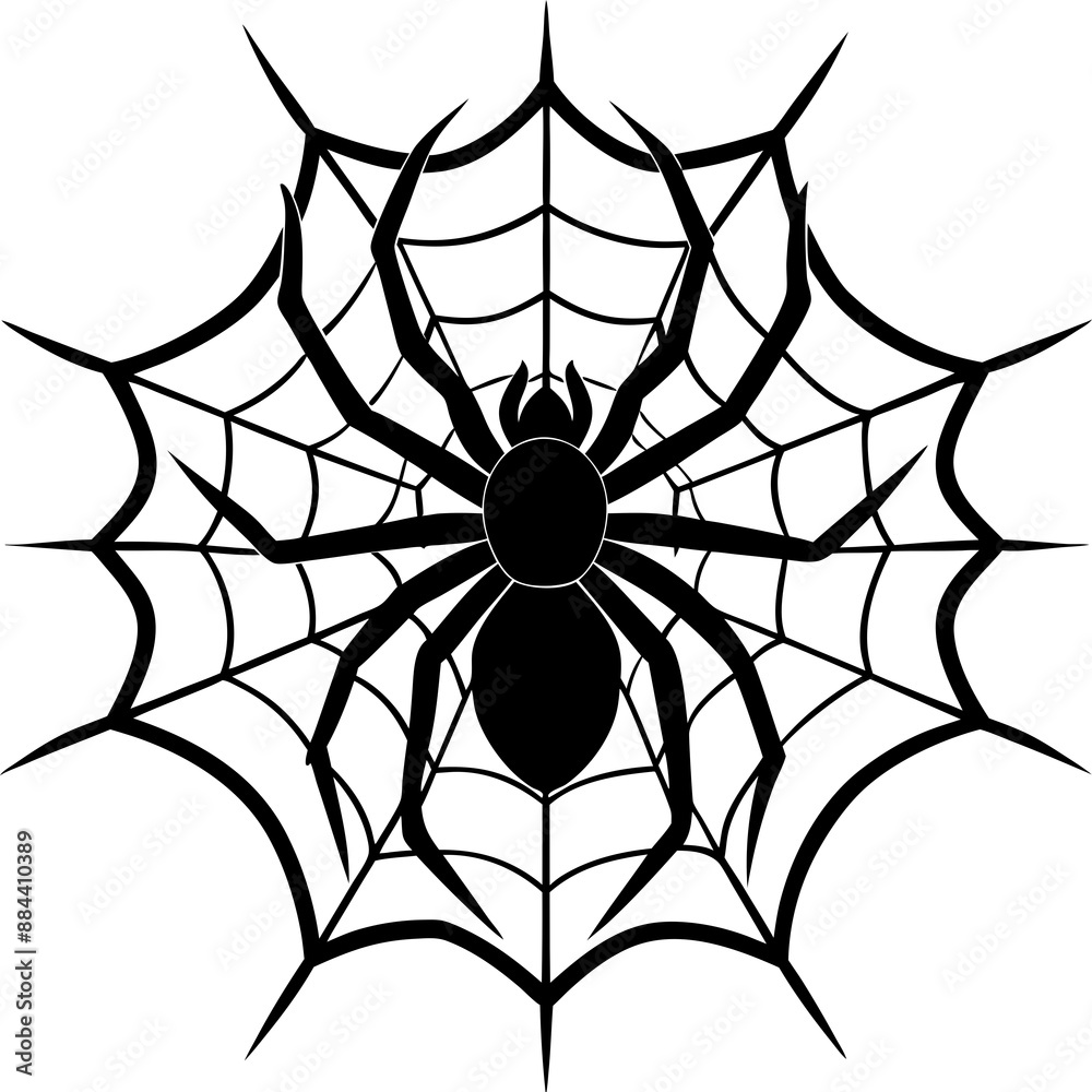 Fototapeta premium spider, web, halloween, insect, vector, illustration