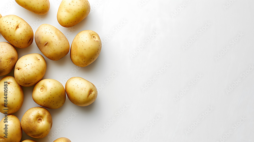 Fresh Organic Potatoes on a White Background Fresh Organic Potatoes on a White Background