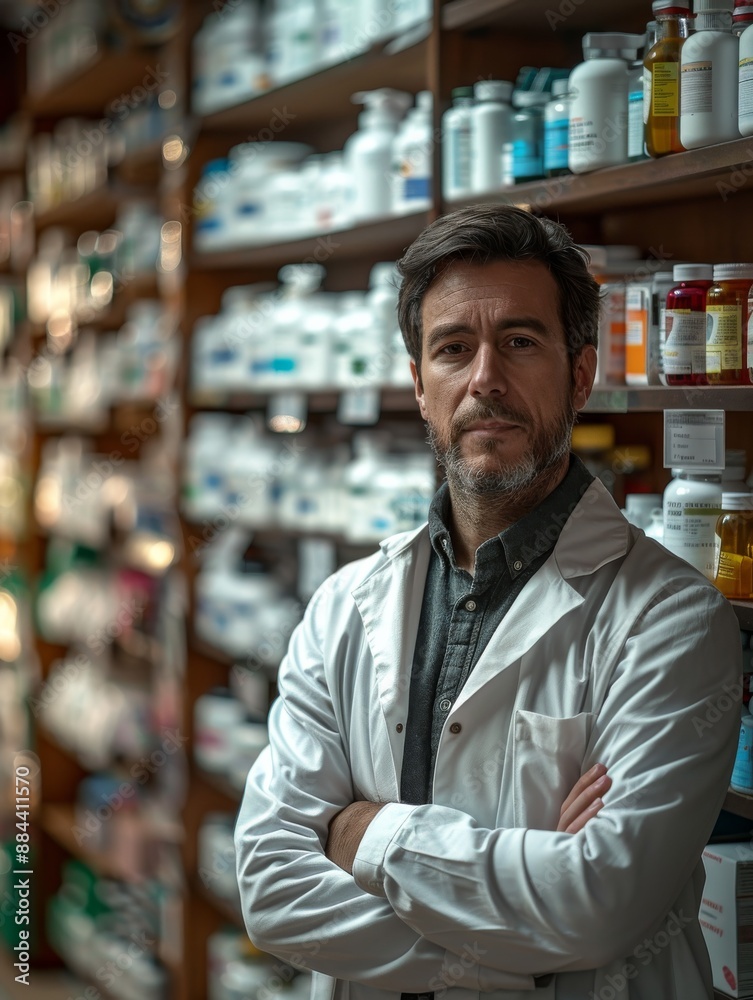 Pharmacist's Assured Presence in Front of the Camera Pharmacist's Assured Presence in Front of the Camera
