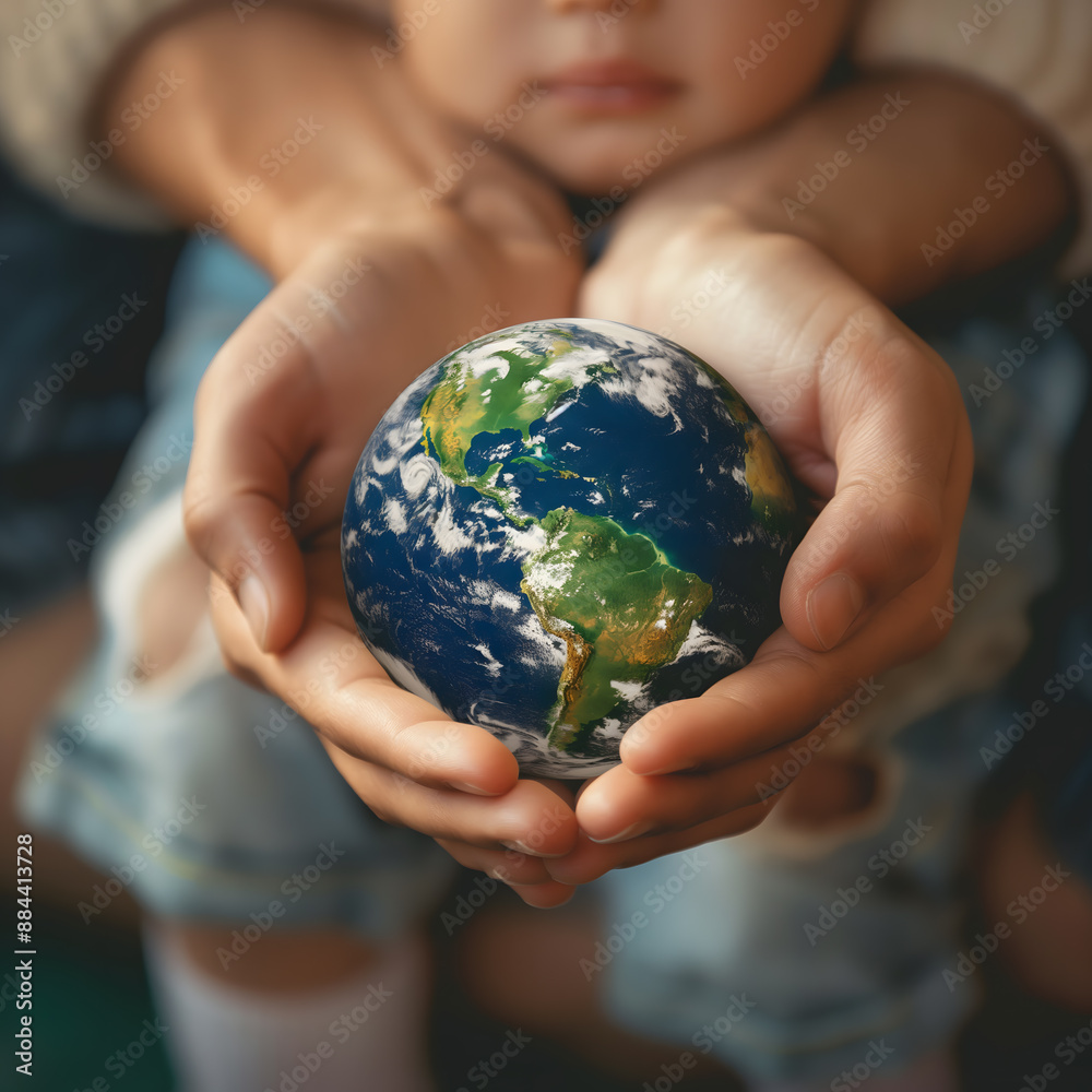 United Hands Holding the Earth in a Symbol of Global Unity and Care United Hands Holding the Earth in a Symbol of Global Unity and Care
